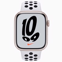 Picture of Apple Watch Series 7 Beige Aluminium Case with White Nike Silicone Sport Band (45mm)